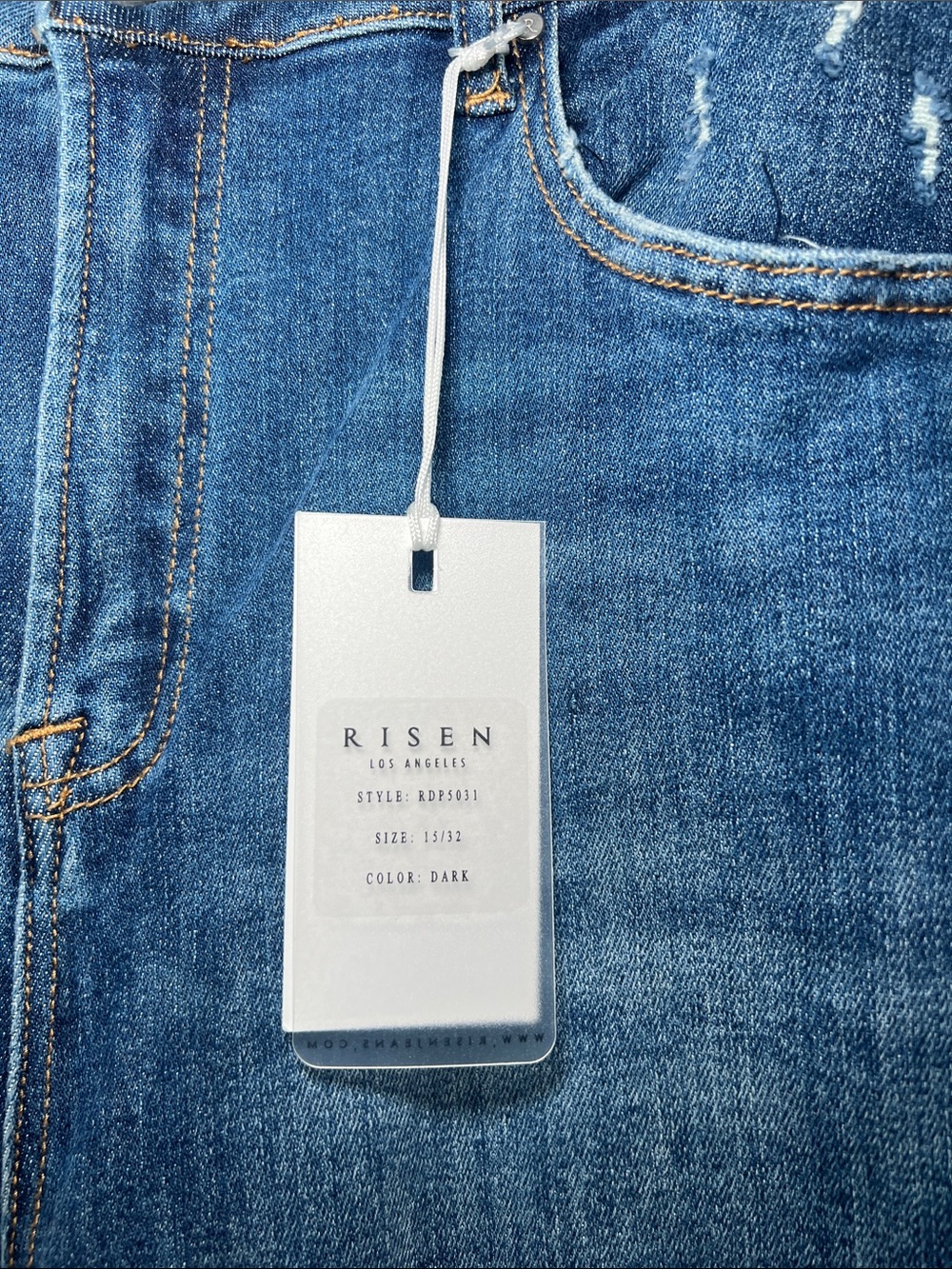 Risen Jeans Distressed Wide-Leg Jeans - Blue - Picture 2 of 4